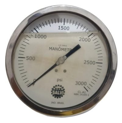 MANÔMETRO HORIZONTAL SALVI 6" INOX 10PSI 1/2'' NPT 300 PSI - Imagem 2