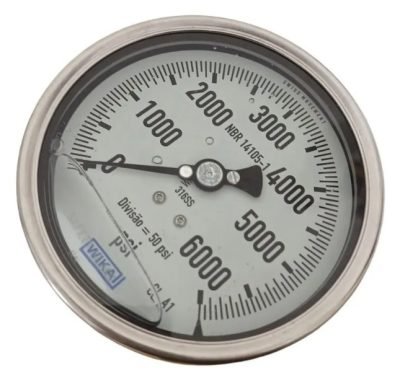 MANÔMETRO HORIZONTAL WIKA 6000PSI 100MM 1/2'' NPT AÇO INOX - Image 3