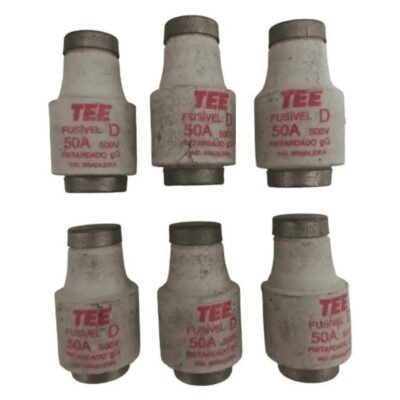 FUSÍVEL DIAZED TEE 50A 500V RETARDADO GG KIT 6 UN