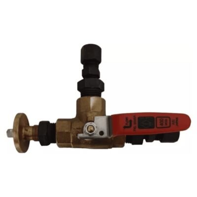 VÁLVULA ESFERA EM T 3 VIAS 1/2'' BRONZE TOYO + CONEXÕES