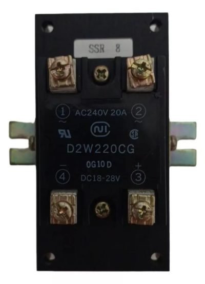 RELÉ ESTADO SÓLIDO D2W2200CG AC220V 20A DC18-28V + DISSIPADOR