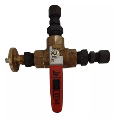 VÁLVULA ESFERA EM T 3 VIAS 1/2'' BRONZE TOYO + CONEXÕES - Imagem 4