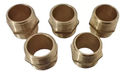 CONEXÃO NIPLE LATÃO MACHO 3/4 KIT 05 UNIDADES - Imagem 2