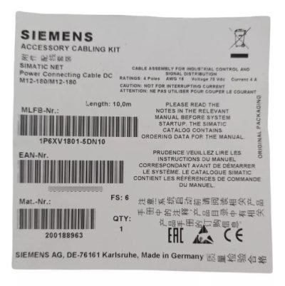 CABO ALIMENTAÇÃO SIEMENS SIMATIC 6XV1801-5DN10 10M 4x0,75 - Imagem 3