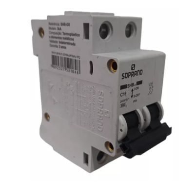 Disjuntor Bipolar Shb-gii C16 Soprano 16a 240-415v Adicionar aos favoritos R$ 28