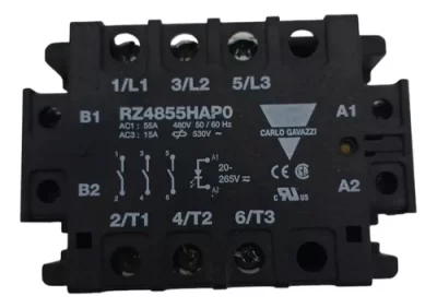 RELÉ ESTADO SÓLIDO CARLO GAVAZZI 55A RZ4855HAP0 ZS 55A - Imagem 4