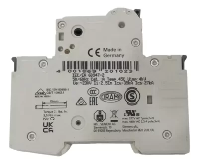 DISJUNTOR MINIATURA SIEMENS 6A 5SY4106-5 - Imagem 3