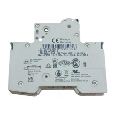 MINI DISJUNTOR SIEMENS 5SY4104-5 4A 230/400V CURVA A - Imagem 3