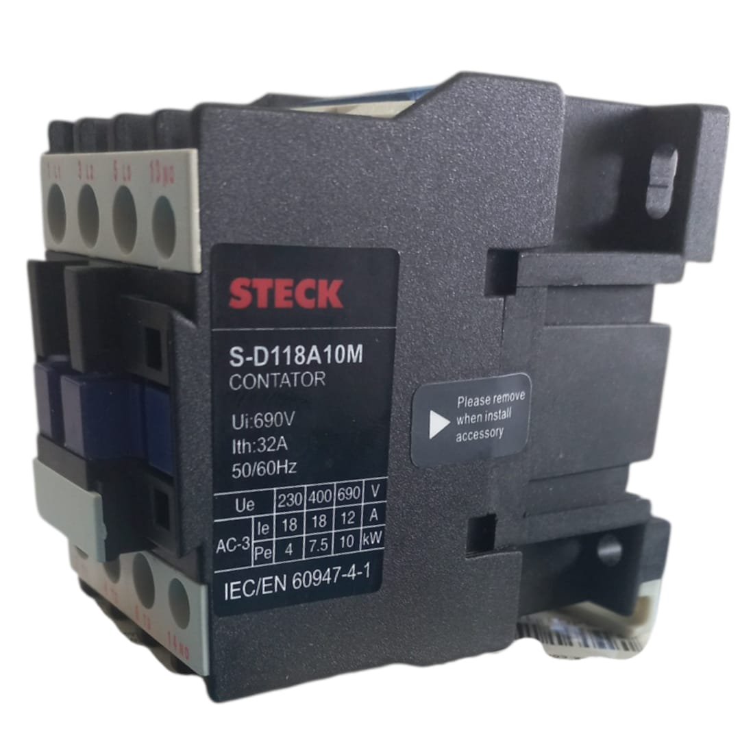 CONTATOR DE POTÊNCIA 3P+1NA STECK 220VCA S-D118A10M 220 VCA - Imagem 3