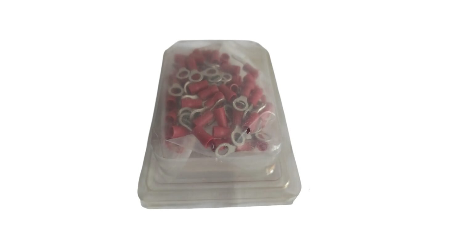 CONECTORES ARGOLA OLHAL VERM PRÉ ISOLADOS KIT 100UN VERMELHO - Imagem 3