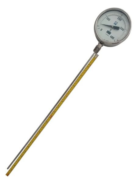 TERMÔMETRO BIMETÁLICO INDUSTRIAL 0 A 400°C HASTE 590MM - Imagem 3