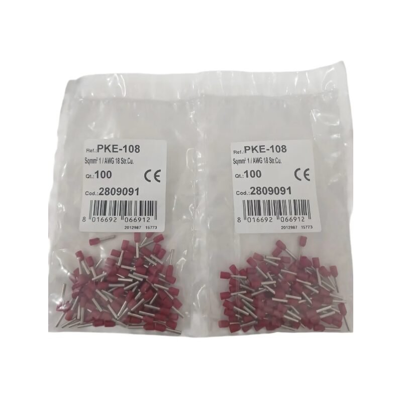 TERMINAL TUBULAR ILHÓS 1MM2 CEMBRE PKE108-Q100 - Imagem 2